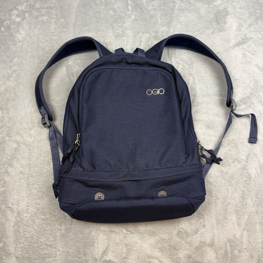 OGIO Navy Blue Laptop Backpack Travel Work School Bag Multiple Compartments